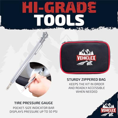 Tubeless Tire Repair Kit with Aluminum T Handle Tools (Compact kit)