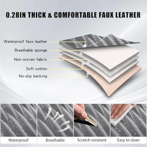 Car Seat Cover Full Set (Gray-white / Front Pair)