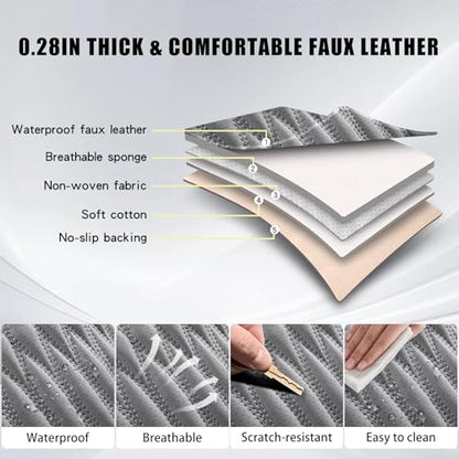 Car Seat Cover Full Set (Gray-white / Front Pair)