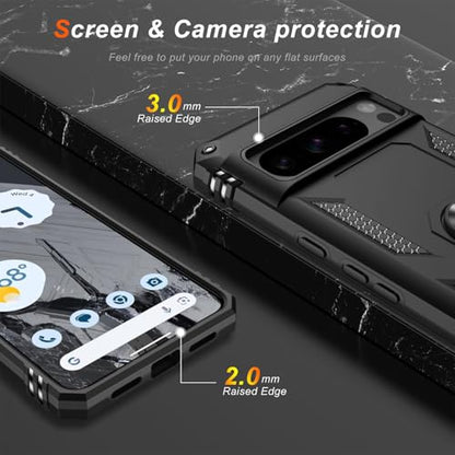 for Google Pixel 8 Pro Case with Screen Protector (Black / Google Pixel 8 Pro)