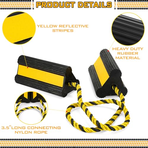 4 Pair Heavy Duty Wheel Chocks for RV Trailer
