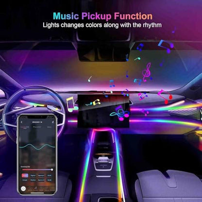 Smart Acrylic LED Car Interior Lights (Car Ambient Lighting Kit (10 in 1))