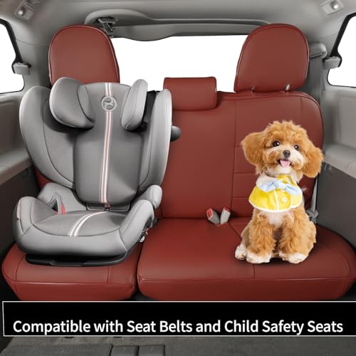 Sienna Seat Covers for 2011 (Leather (Burgundy) / 2011-2020 8 Seats, 2nd Row 4/2/4 Split)