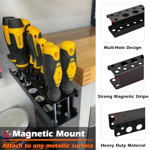 Magnetic Screwdriver Holder Rack (Black Magnetic Screwdriver Rack)