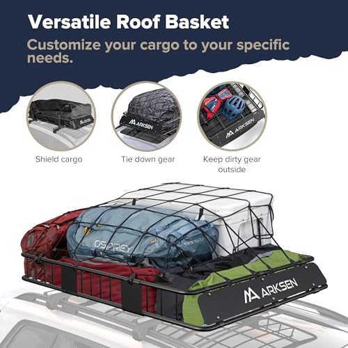 64" x 39" x 6" Roof Rack Basket with Extension&Waterproof Bag (64" Cargo Rack w/ Cargo Bag)