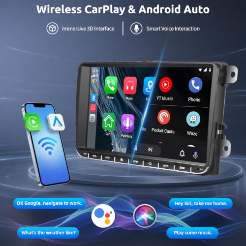 4+64G Android 15 Car Radio Wireless CarPlay Android Auto for VW 5 6