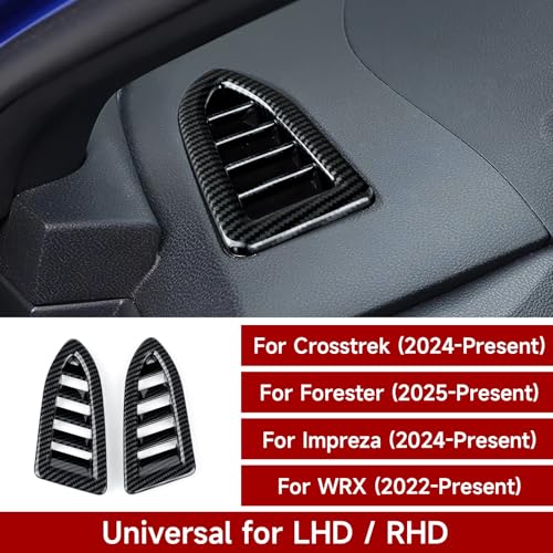 Dashboard Air Vent AC Outlet Sticker ABS Carbon Fiber Decal Interior Trim Cover Only for Crosstrek & Impreza 2024 (Dashboard Air Vent Decal)