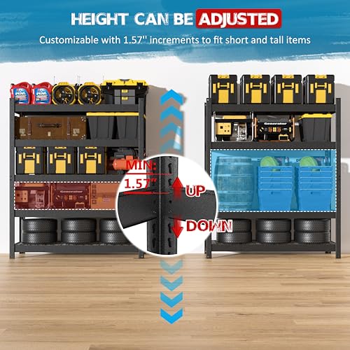 60”W × 24”D × 72”H Heavy Duty Metal Storage Shelves (59.84" W × 24.02" D × 71.65" H)