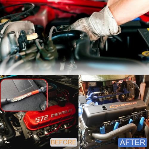 Spark Plug Wire Heat Shield 8PCS Spark Plug Boots Thermal Protection Sleeve 1200 Degree 6 inch Heat Cover Wrap for Car Truck (blue)