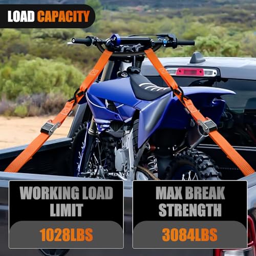 Motorcycle Tie Down Straps 1.5”×8’ for Securing Dirtbikes ATV UTV (1.5in x 8ft Motorcycle Tie Down Straps / Straps)