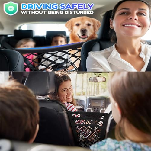 Dog Car Net Barrier with Mesh Organizer (11.7 in × 11.7 in)