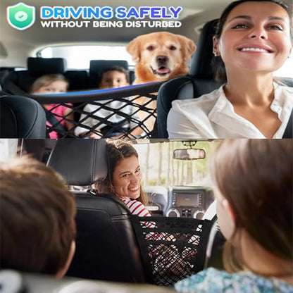 Dog Car Net Barrier with Mesh Organizer (11.7 in × 11.7 in)