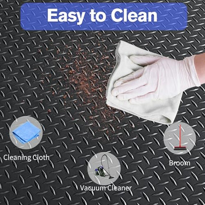 4x6FT Flooring Roll Diamond Plate Rubber Garage Floor Mat (4X6 Feet)