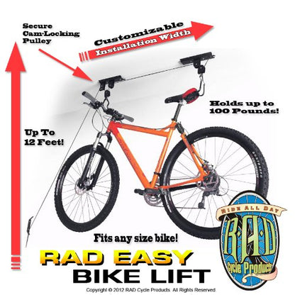 RAD Sportz Bicycle Hoist Quality Garage Storage Bike Lift with 100 lb Capacity Even Works as Ladder Lift Premium Quality (1-Pack)