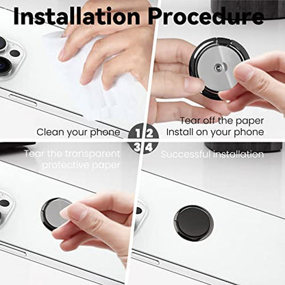 Metal Cell Phone Ring Holder Finger Ring Stand (Black)