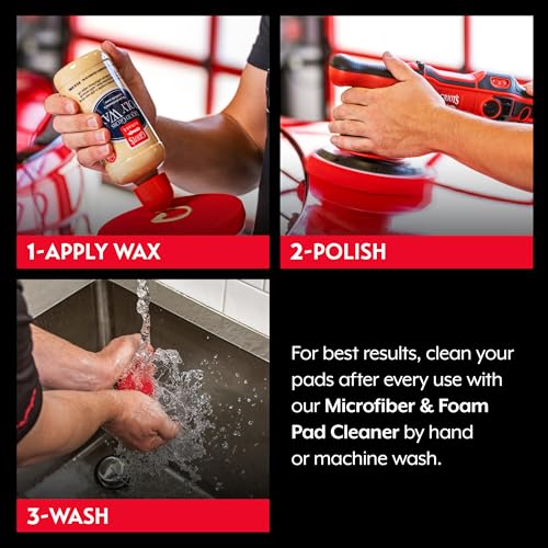 12215 6.5 in Red Foam Waxing Pads (6.5" Pads (Set of 6))