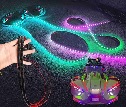 4PCS 6.5FT Tinted Chasing LED Strips for Slingshot Golf Cart (4PCS 6.5FT Tinted Light Strips)