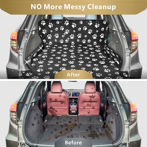 SUV Cargo Liner for Dogs (Paw / Large Extended (With Flaps) 93")