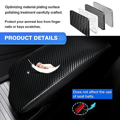 Center Console Cover for Hyundai Sonata 2020 2021 2022 2023 Accessories Carbon Fiber Armrest Cover Anti (Hyundai Sonata 2020-2023)