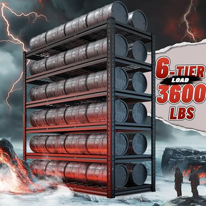 6 Tier Heavy Duty Storage Shelving for Garage Basement Warehouse (48" W X 24" D X 78" H)