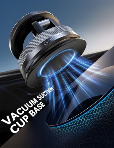 Newest Vacuum Magnetic Phone Holder for Car Phone Holder Mount【Movable Vacuum Suction】 Magsafe Car Mount Cell Phone Holders for Your Car Accessories for Women Men for iPhone 17 16 (Black)