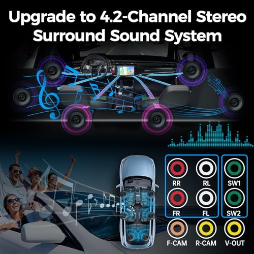 Upgrade Wireless Double Din Car Stereo with Carplay (Black Wireless Car Stereo)