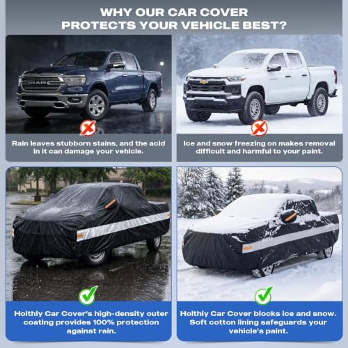 10 Layers Truck Cover Waterproof All Weather Custom Fit for Jeep Gladiator (Black Gray / Custom Fit for Jeep Gladiator)