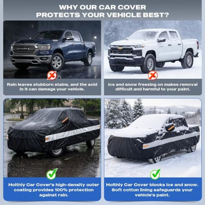 10 Layers Truck Cover Waterproof All Weather Custom Fit for Jeep Gladiator (Black Gray / Custom Fit for Jeep Gladiator)