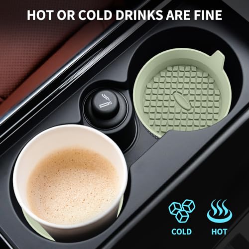 Car Cup Holder Coasters [4 Pack] Silicone Cups Mats (4pack-desert Sage)
