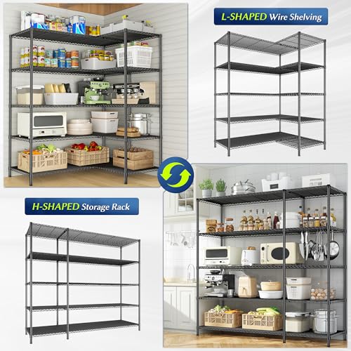 70.8H Wire Shelving Rack (13.78"D x 52.36"W x 70.8"H)