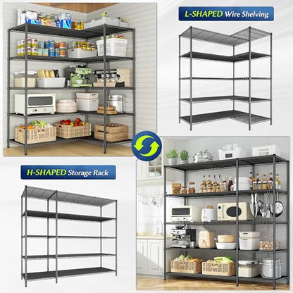 70.8H Wire Shelving Rack (13.78"D x 52.36"W x 70.8"H)