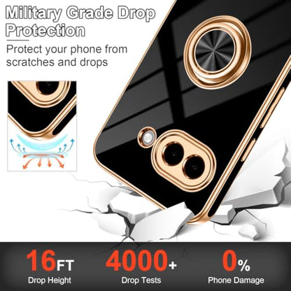 for Google Pixel 9A Case with Ring Stand Black (Black / 6.3'' Pixel 9A)