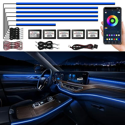 Acrylic Interior Car LED Strip Light with Wireless APP (RGB color 6 in 1)