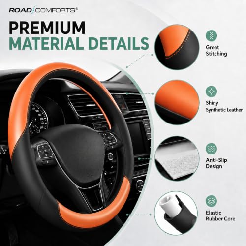 Steering Wheel Cover (Black&Orange)