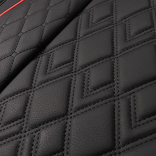 Car Seat Covers for Dodge Ram Full Set (5 PCS Full Set,Black/Red)