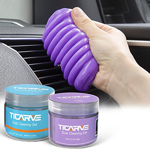 2Pack Cleaning Gel for Car Cleaning Putty Car Slime for Cleaning Car Detailing Putty Detail Tools Car Interior Cleaner Automotive Car Cleaning Kits Keyboard Cleaner Blue Purple (Blue+Purple)