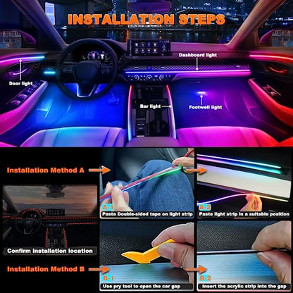 Interior Car LED Strip Lights (6 pieces (dimensions not specified))