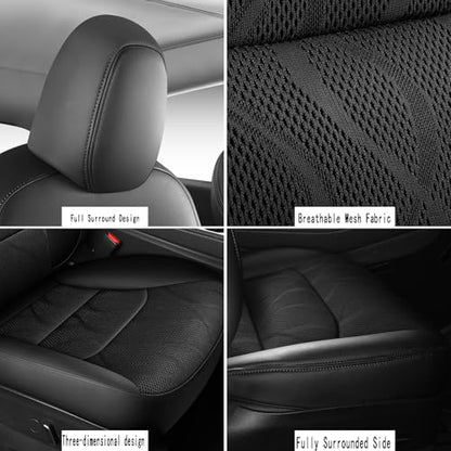 Tesla Model Y Seat Cover Full Set (Black)