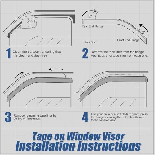 4PCS Tape On Window Visors for 2010 (10-13 Mazda 3 Hatchback)