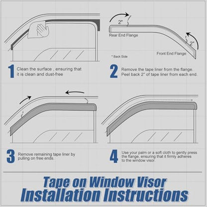4PCS Tape On Window Visors for 2010 (10-13 Mazda 3 Hatchback)