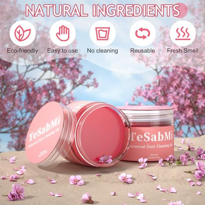 Car Cleaning Gel Car Cleaning Putty Car Putty Car Interior Cleaner Car Slime Car Detailing Kit Car Accessories Gifts for Men Women Stocking Stuffers Pink (Pink)
