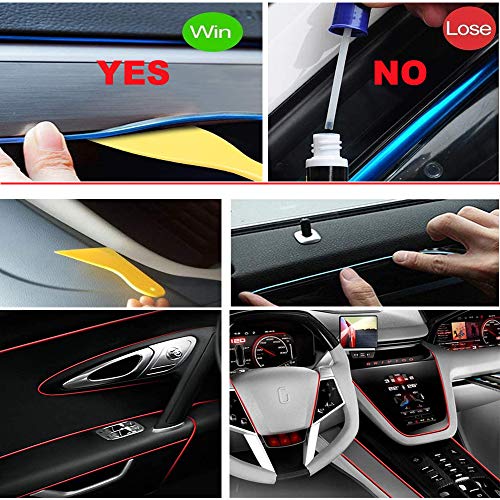 El Wire Red Interior Car LED Strip Lights (Red / 3 M)