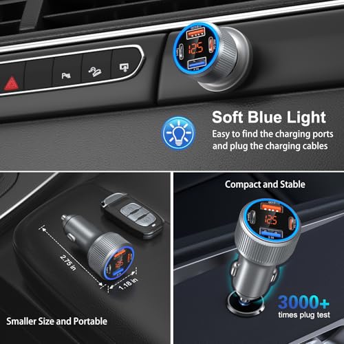 USB C Car Charger (Gray / 5-Pack)