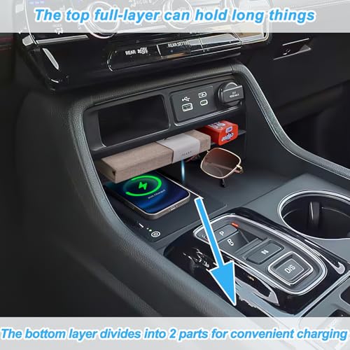 Upgraded Center Console Organizer for 2023 2024 2025 Honda Pilot Accessories ABS Plastic Material Insert Divider Storage Box Car Accessories