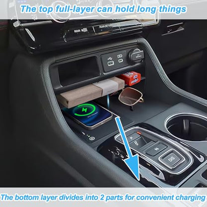 Upgraded Center Console Organizer for 2023 2024 2025 Honda Pilot Accessories ABS Plastic Material Insert Divider Storage Box Car Accessories