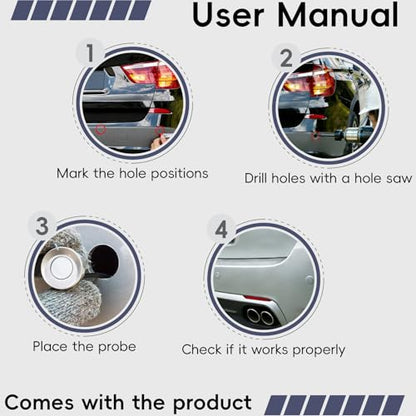 Parking Sensor Kit Backup Sensor Kit Reverse Sensor for Car 20 Color Options for Probes Adjustable Alarm Volume Professional Sensore de Reversa para Carro Safe Driving Assistant（Dark Red） (Dark Red)
