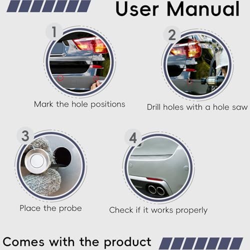 Parking Sensor Kit Backup Sensor Kit Reverse Sensor for Car 20 Color Options for Probes Adjustable Alarm Volume Professional Sensore de Reversa para Carro Safe Driving Assistant LightBlue (Light Blue)