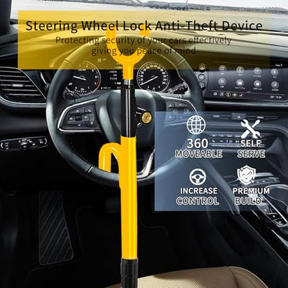 Heavy Duty Steering Wheel Lock (Yellow)