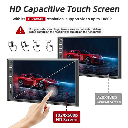 Double Din Car Stereo with Backup Camera & Dash Cam (with Carplay&Android auto + Dash Cam)
