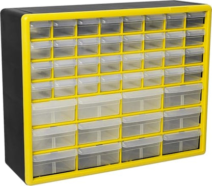 44 Drawer Plastic Storage Cabinet (Yellow / 44 Drawer / 1 Pack)